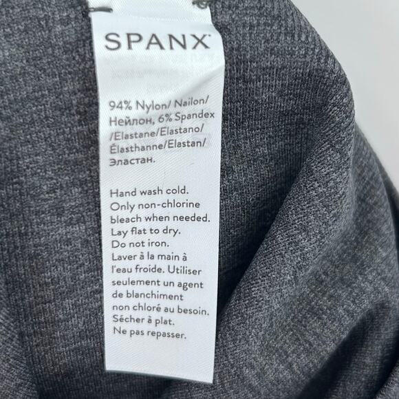 NWT SPANX Look At Me Now Seamless Leggings Charcoal Gray Shaping Womens Sz Med - Picture 7 of 12
